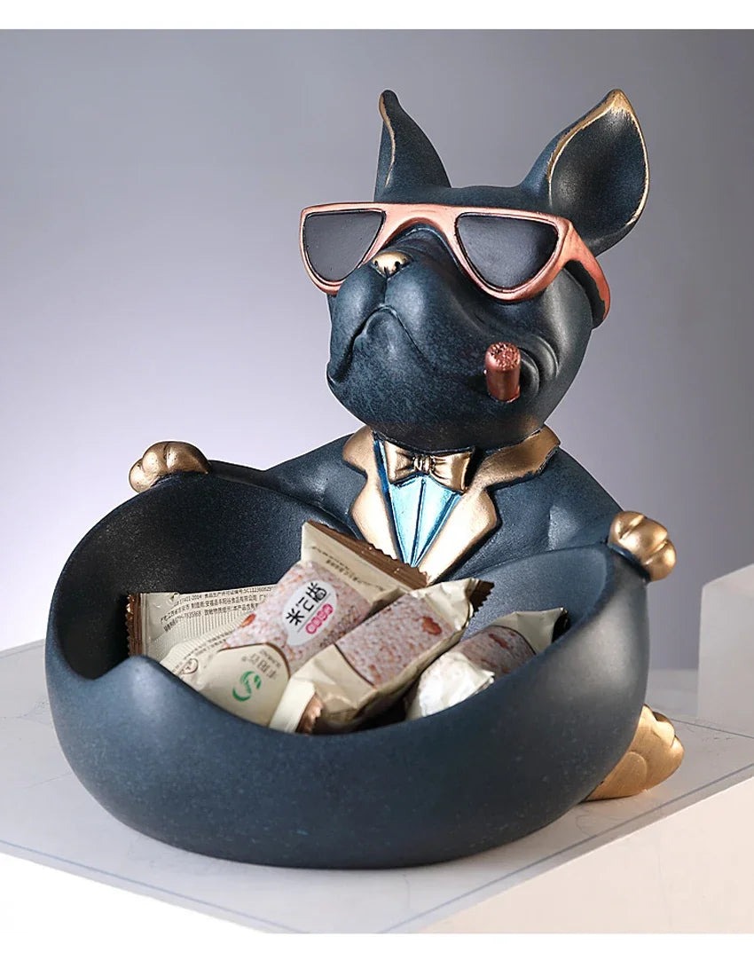 Dog Figurine Storage Box - Resin Art Sculpture