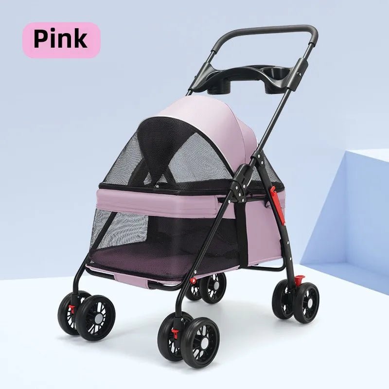 Lightweight Pet Stroller - Foldable for Dogs & Cats Outdoor Travel
