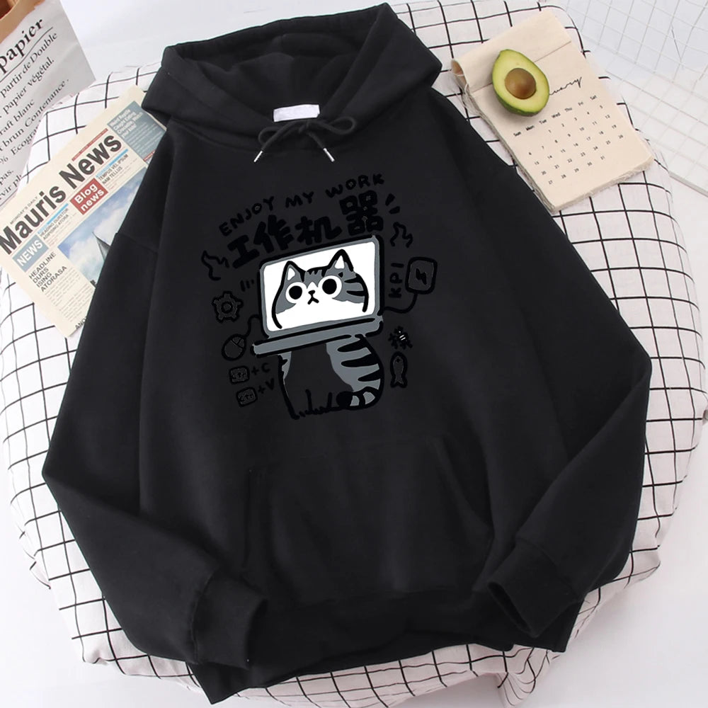 Cartoon Cat Abstract Art Sweatshirt