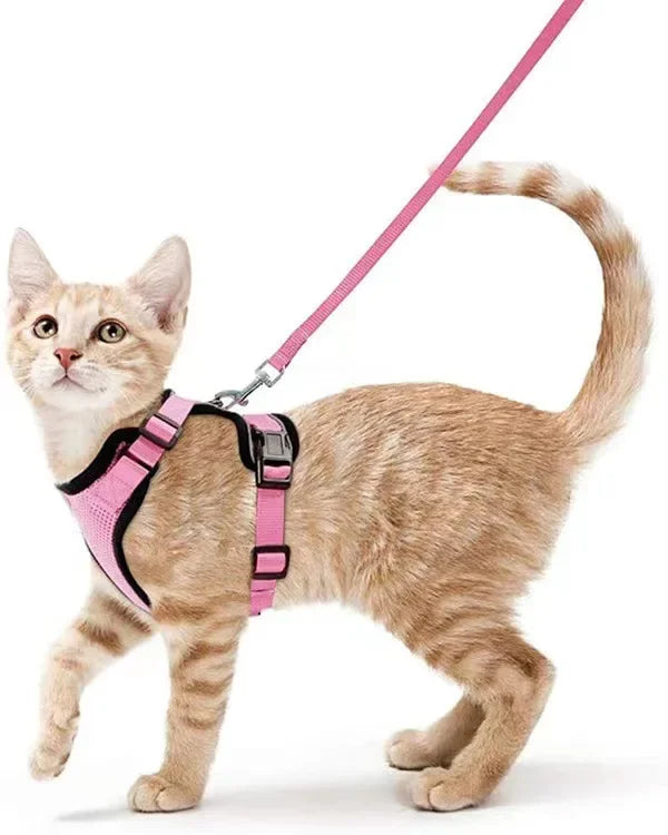 Escape-Proof Cat Harness & Leash Set - Breathable Vest with Reflective Strips