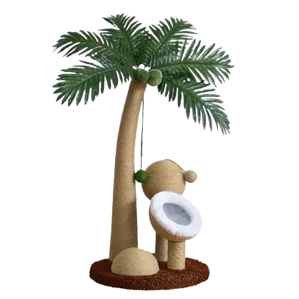 Coconut Tree Cat Scratching Post - Natural Sisal