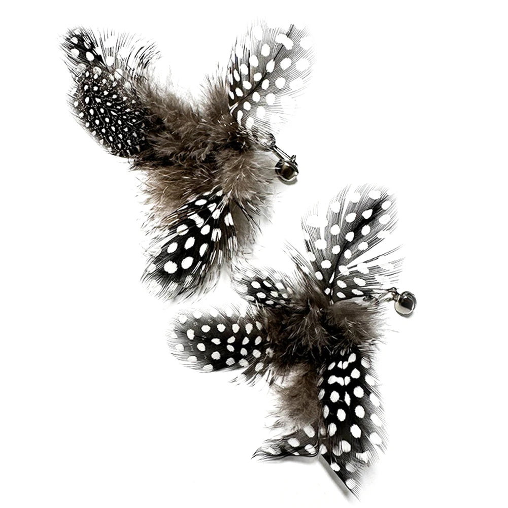 Interactive Cat Feather Toy Set - 5 Replacement Attachments with Bells