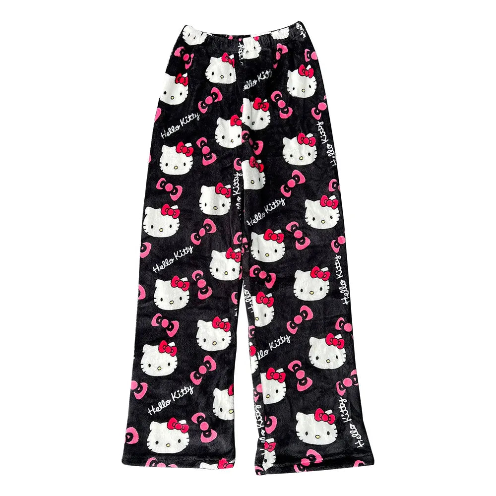 Hello Kitty Fleece Pajama Pants - Soft Trousers