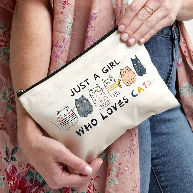 Cute Cat Makeup Bag - Small Cosmetic Pouch