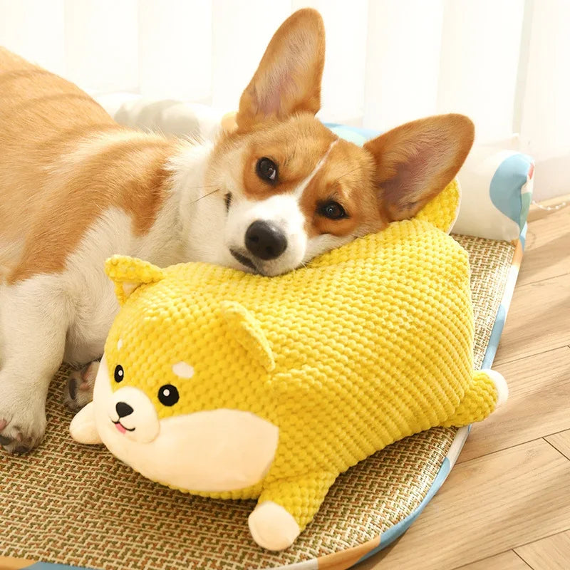 Interactive Dog Chew Toy - Bite Resistant Plush with Teeth Cleaning