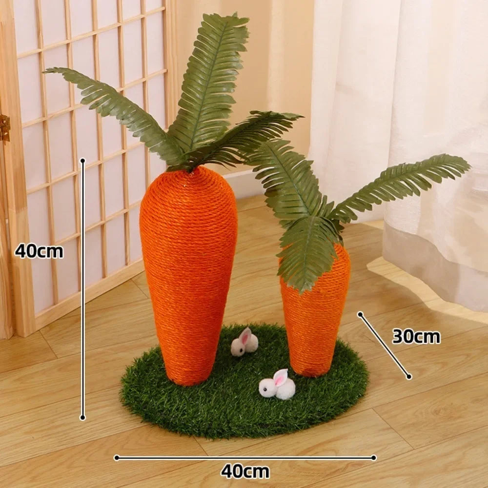 Adorable Carrot Cat Tree - Cute Sisal Scratching Post & Climbing Frame