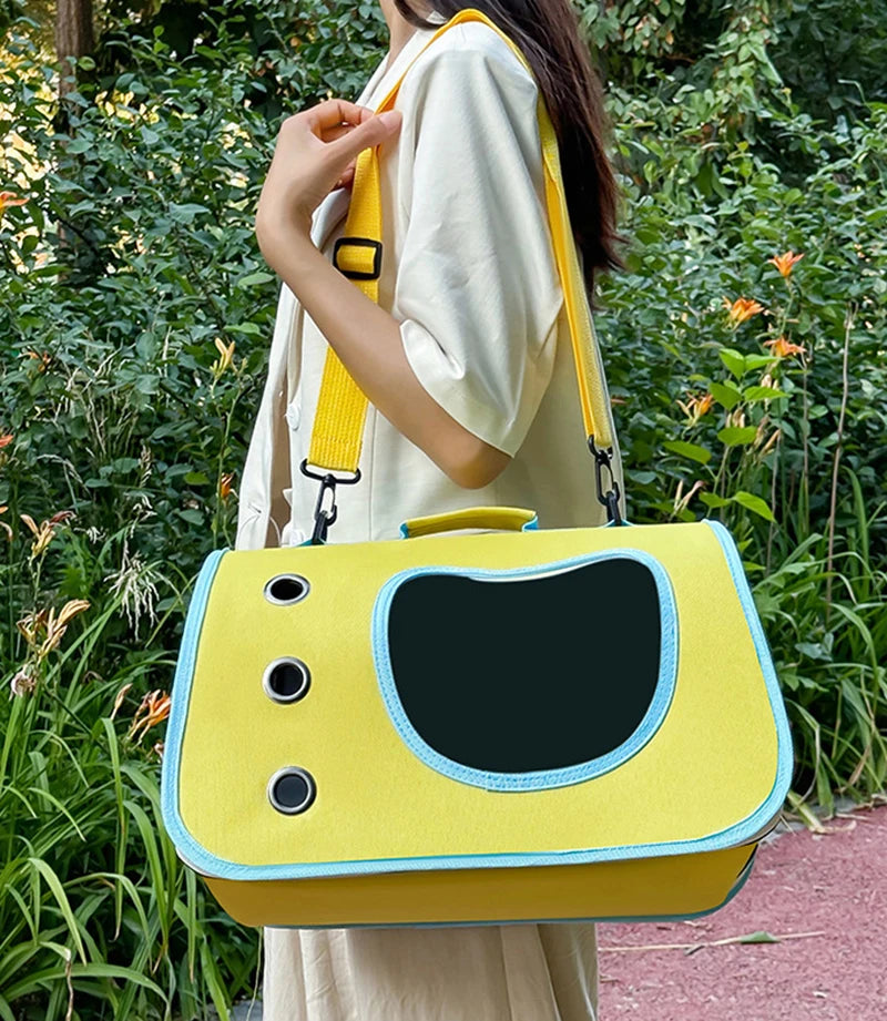 Portable Foldable Cat Carrier - Breathable Shoulder Bag for Small Pets
