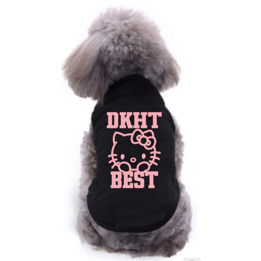 Stylish Letter Print Pet Vest - Lightweight Polyester for Dogs & Cats