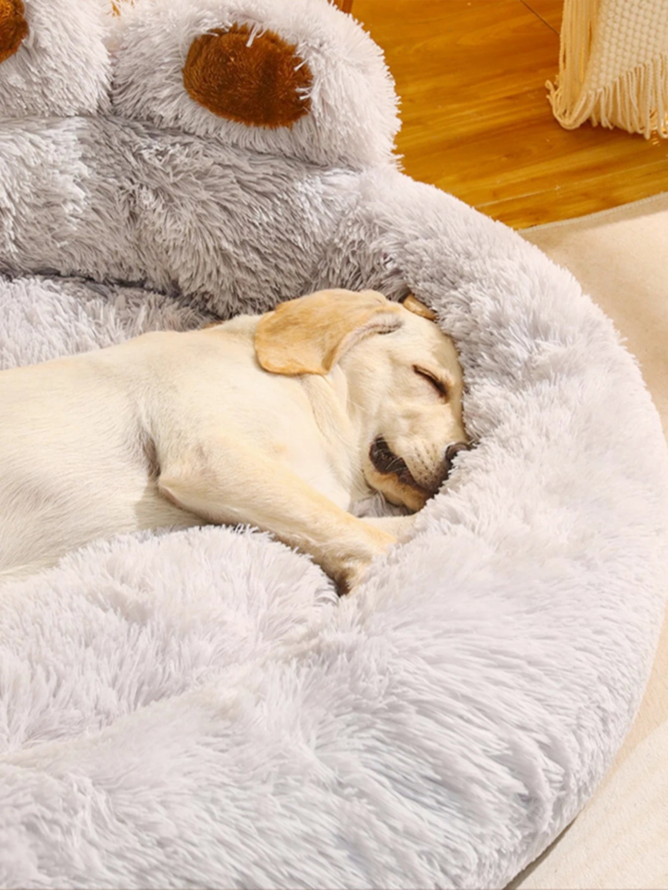 Fluffy Dog Bed Large Basket