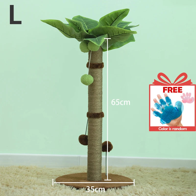 Tall Cat Scratching Post - 65cm Premium Sisal Tree with Interactive Toys