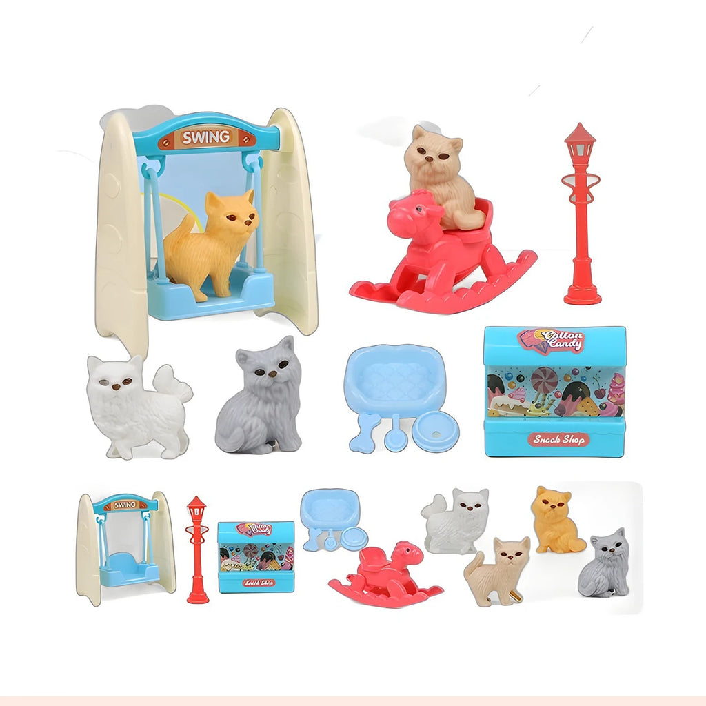 Dog Pet Family Toy Set - Miniature Playset