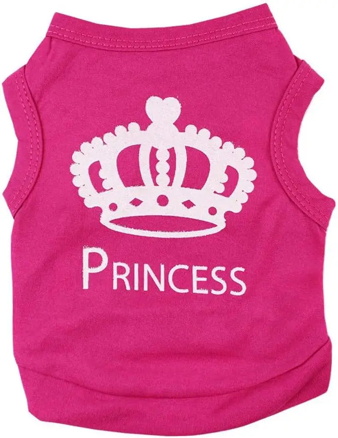 Princess Crown Dog T-Shirt - Summer Vest for Small Dogs & Cats