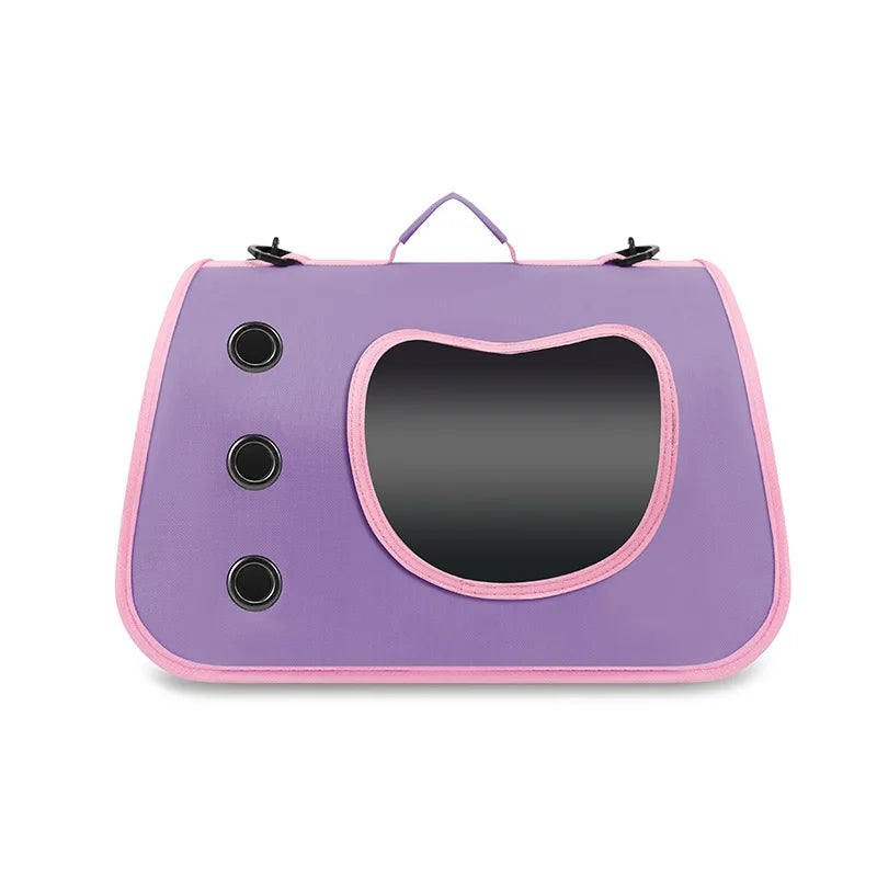 Portable Foldable Cat Carrier - Breathable Shoulder Bag for Small Pets