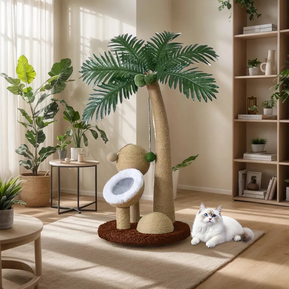 Coconut Tree Cat Scratching Post - Natural Sisal