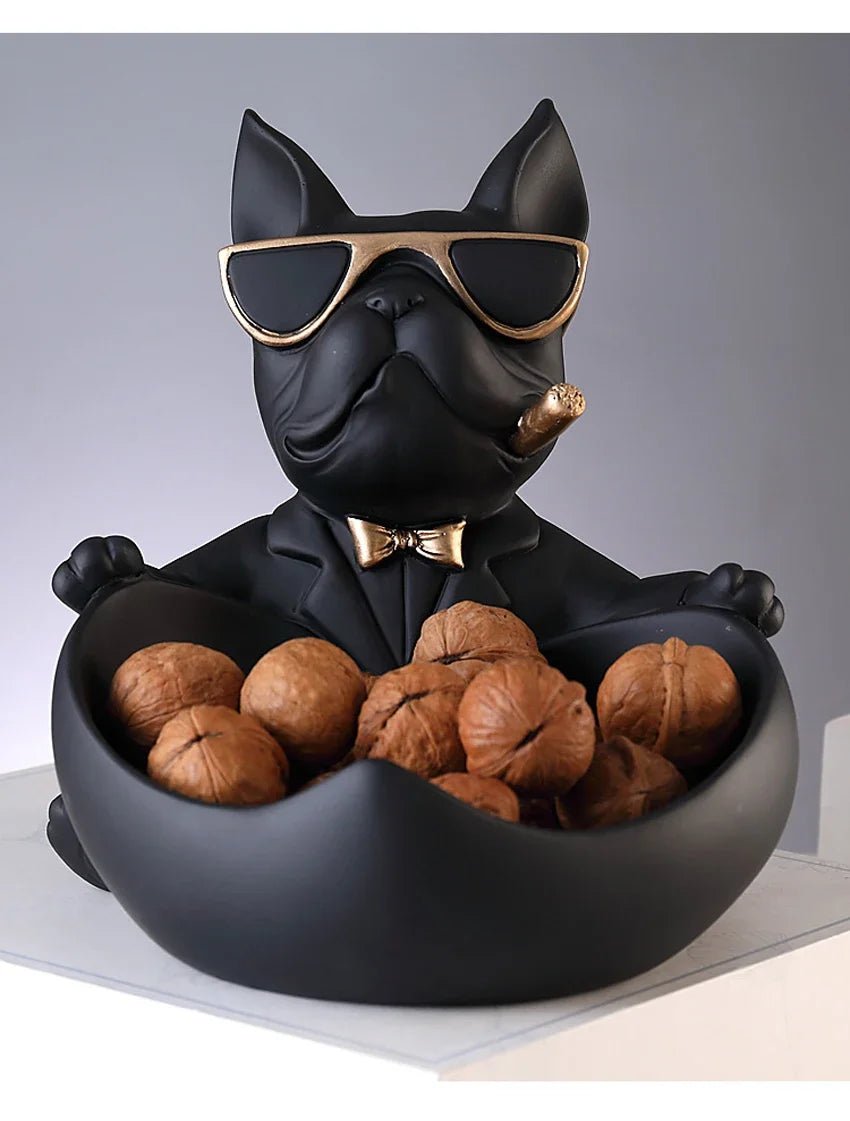 Dog Figurine Storage Box - Resin Art Sculpture