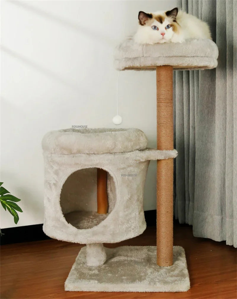 Three-Layer Cat Tree House - Multi-Level Scratching Post & Activity Center