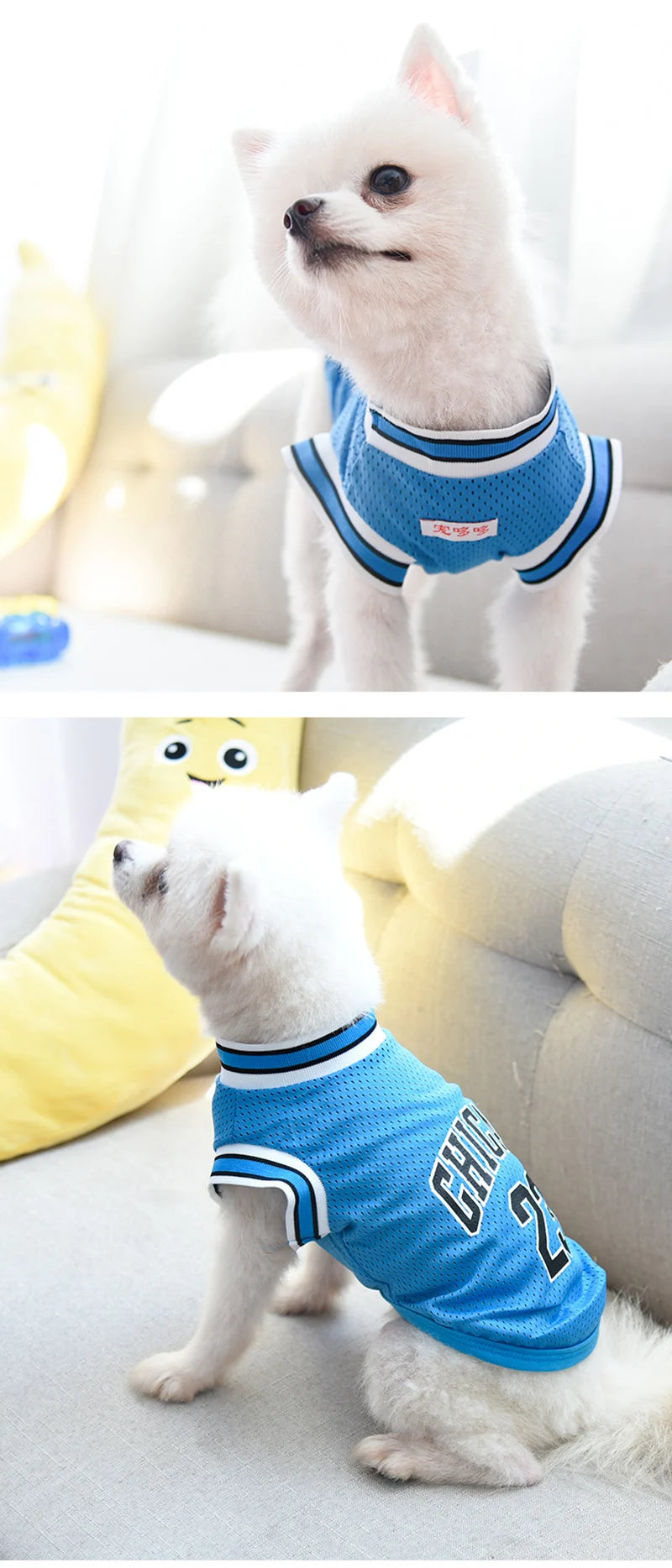 Mesh Breathable Dog Basketball Jersey - Summer Cooling Vest