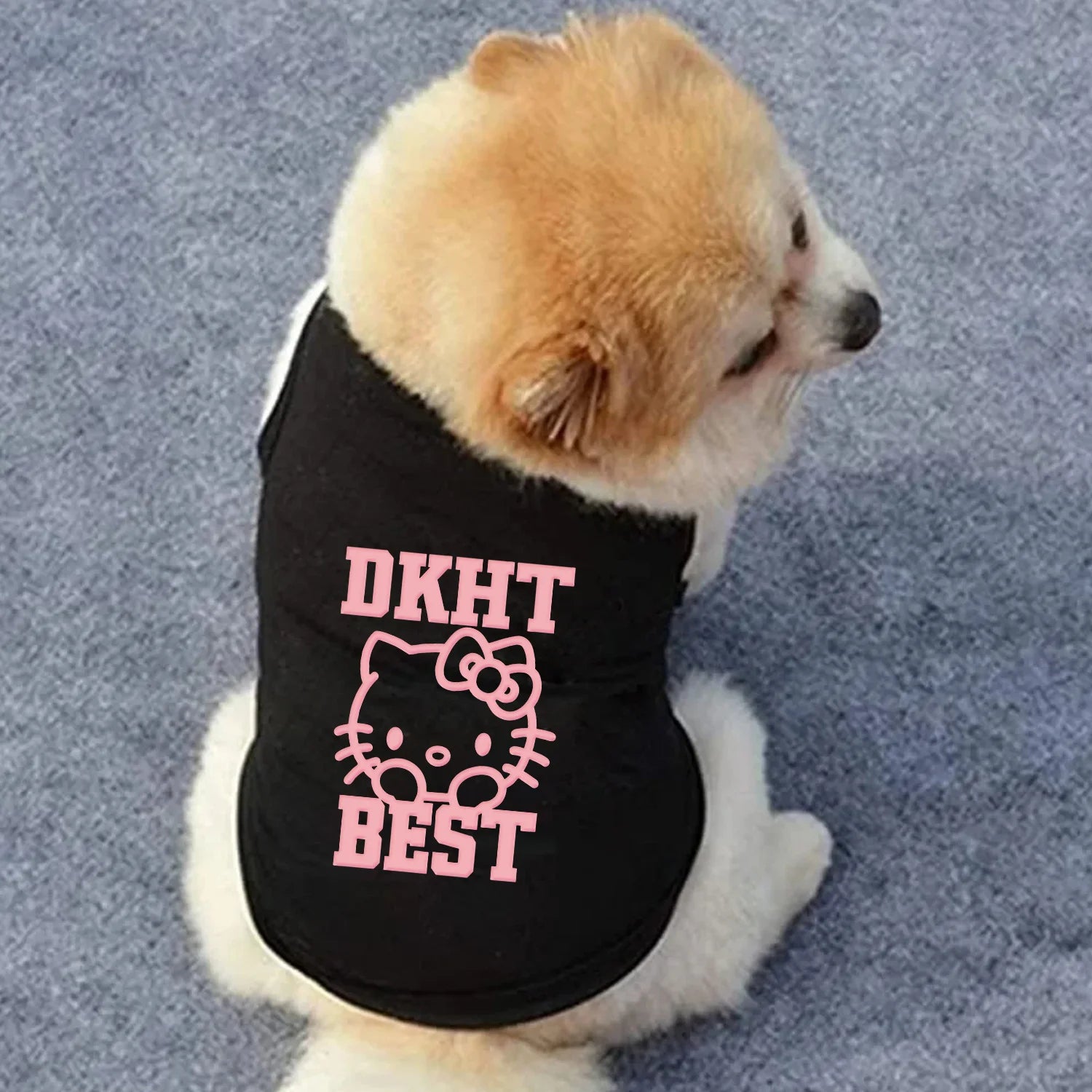 Stylish Letter Print Pet Vest - Lightweight Polyester for Dogs & Cats