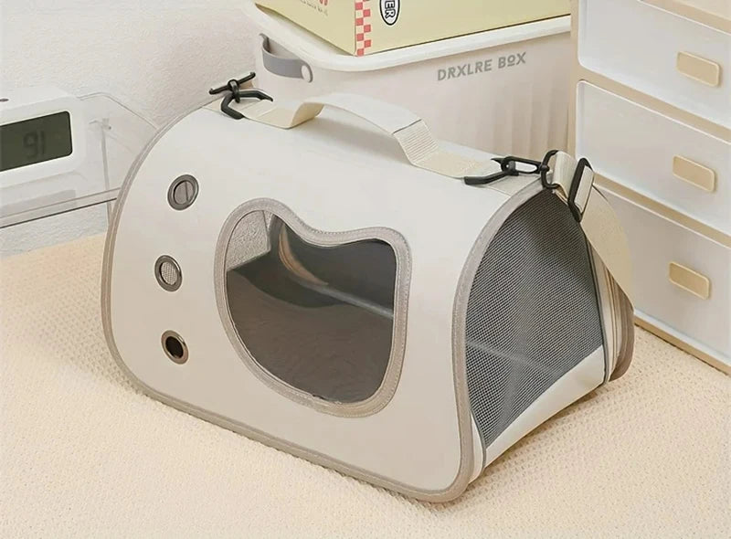 Portable Foldable Cat Carrier - Breathable Shoulder Bag for Small Pets