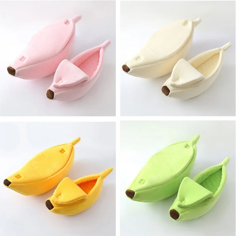 Banana-Shaped Cat Bed - Funny & Cozy Pet House