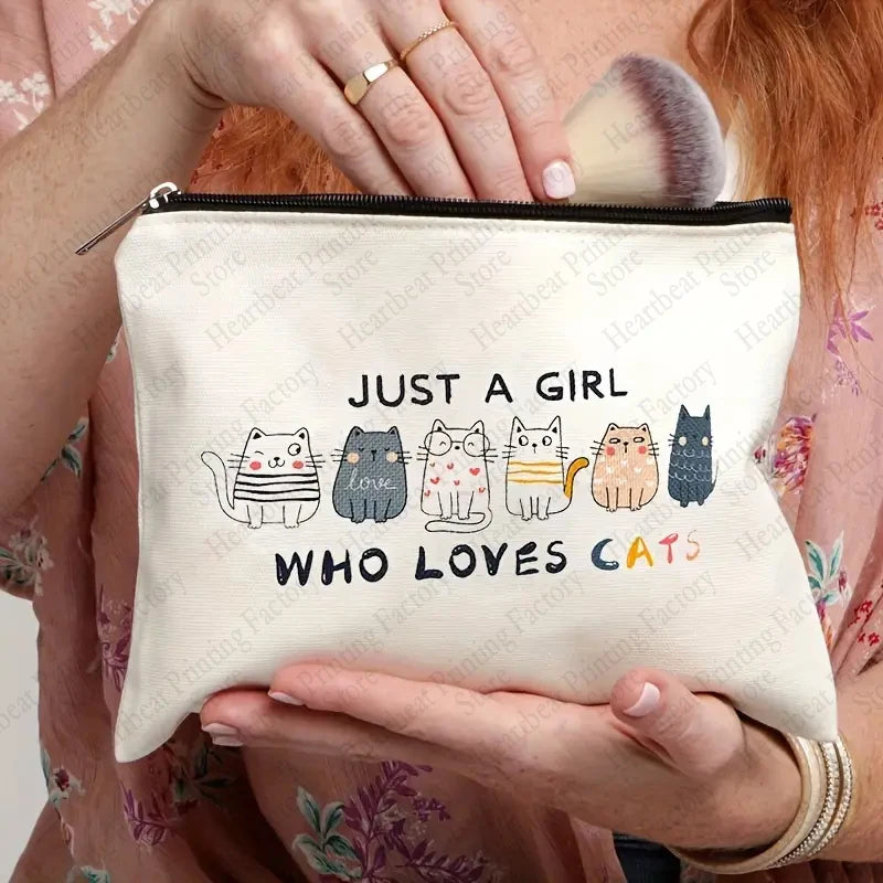 Cute Cat Makeup Bag - Small Cosmetic Pouch