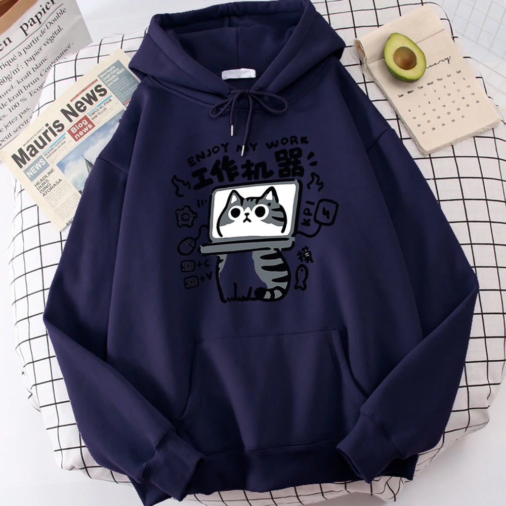 Cartoon Cat Abstract Art Sweatshirt