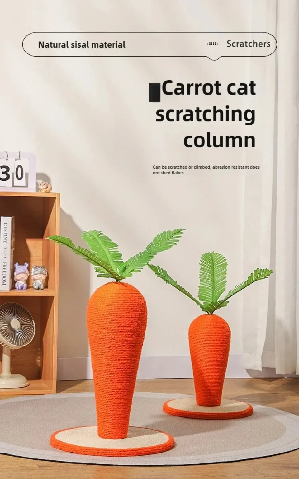 Adorable Carrot Cat Tree - Cute Sisal Scratching Post & Climbing Frame