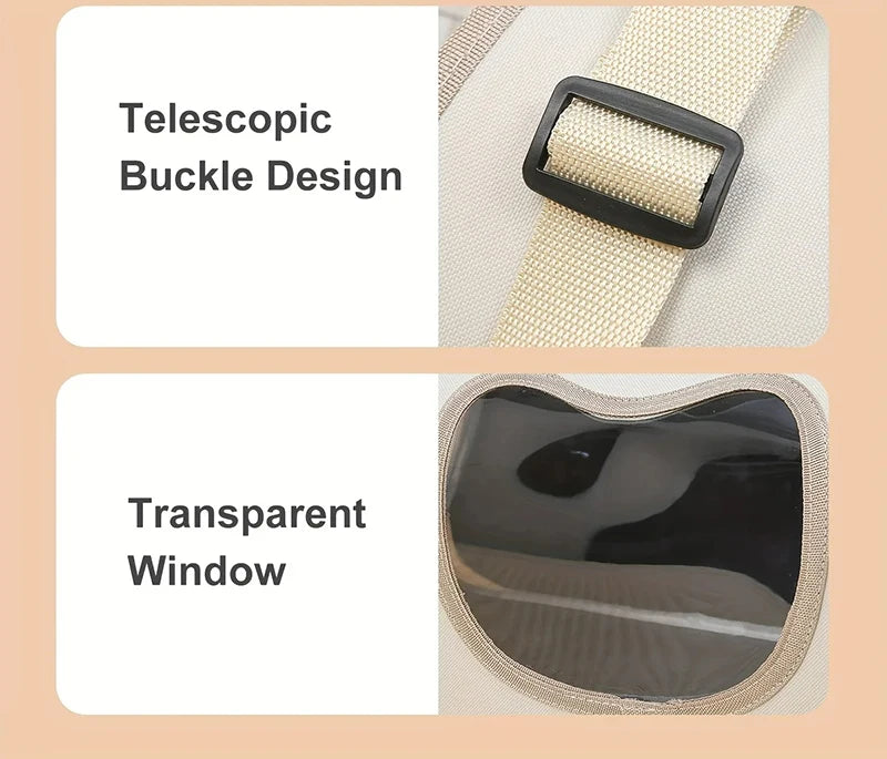 Portable Foldable Cat Carrier - Breathable Shoulder Bag for Small Pets