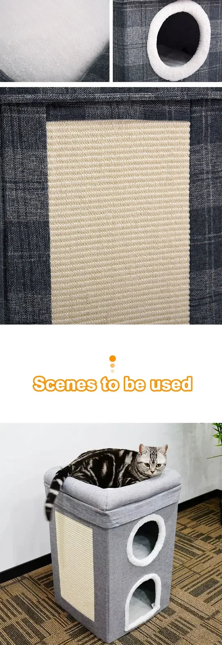 Cat Recliner Scratching Board - Portable Sisal Entertainment Sofa & Climbing Frame