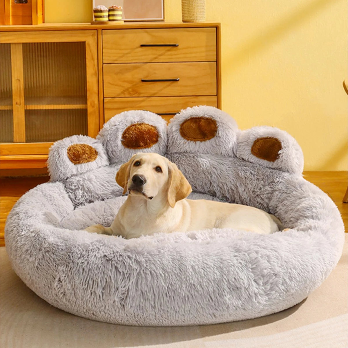 Fluffy Dog Bed Large Basket