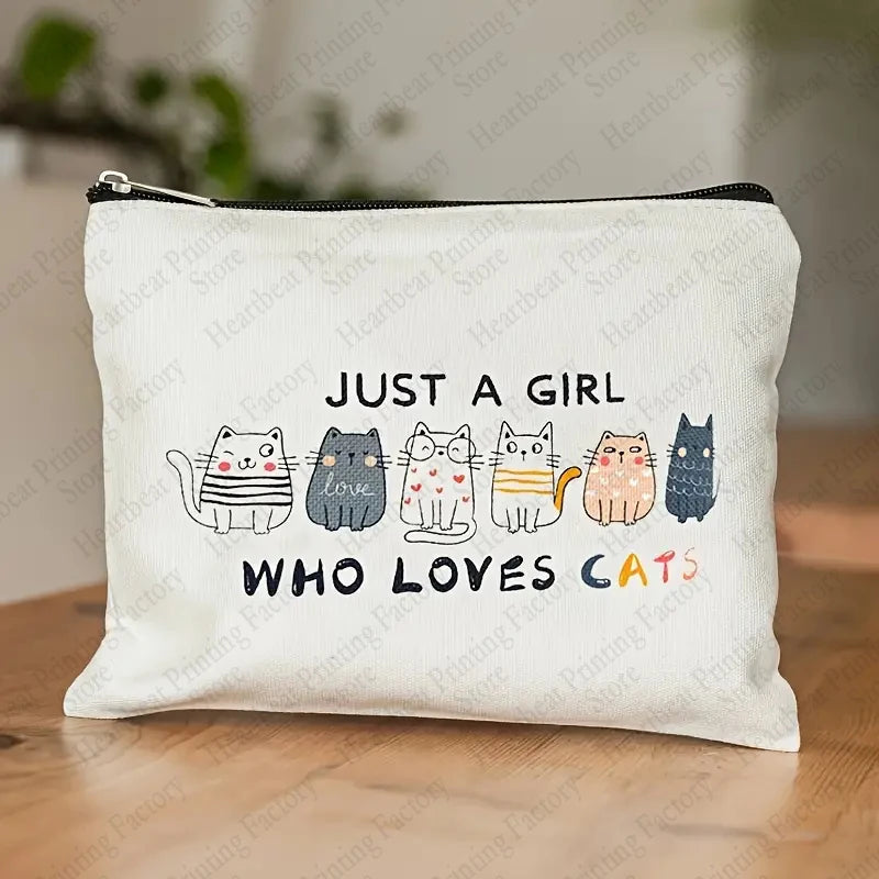 Cute Cat Makeup Bag - Small Cosmetic Pouch
