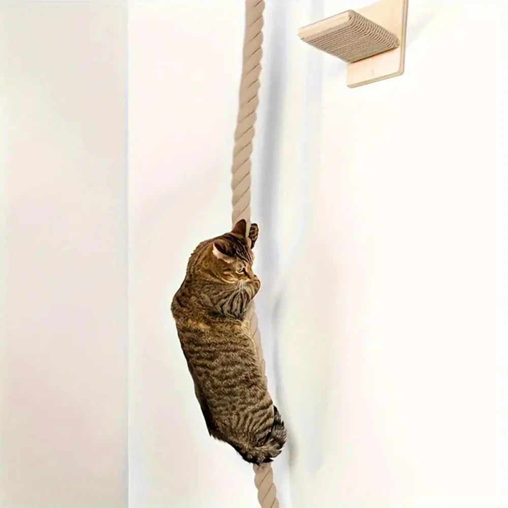 Franklin's Pick: Wall-Mounted Cat Climbing Rope - Space-Saving Fun
