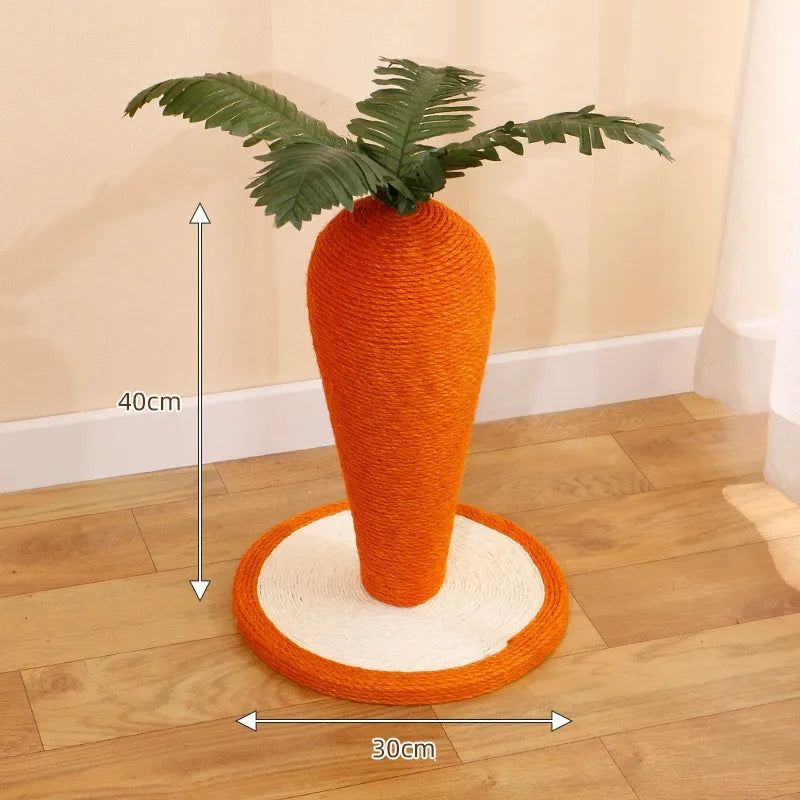 Adorable Carrot Cat Tree - Cute Sisal Scratching Post & Climbing Frame