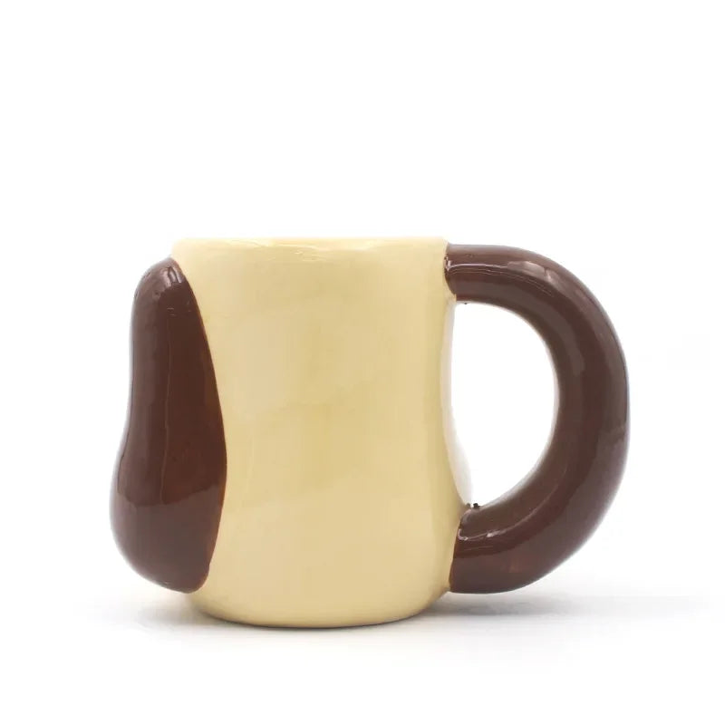 3D Cartoon Dog Ceramic Mug - High Capacity