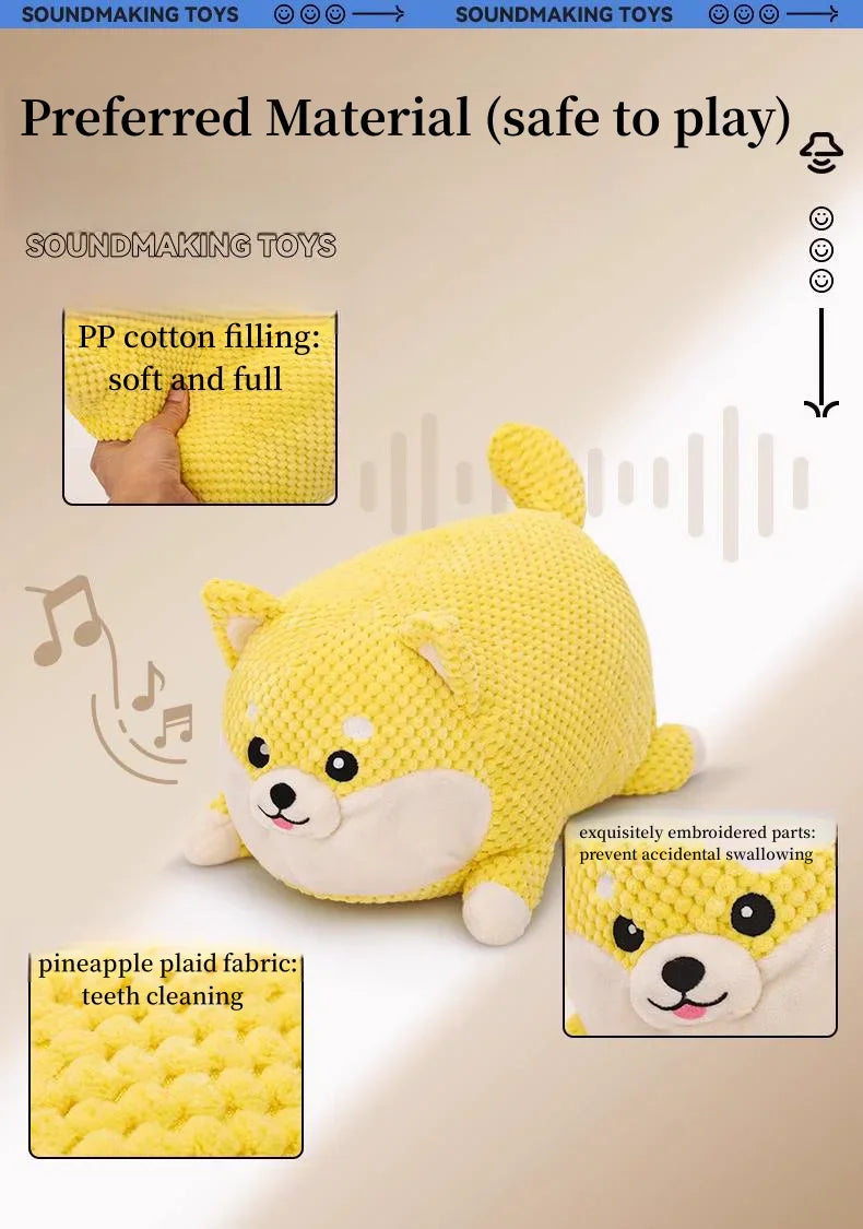 Interactive Dog Chew Toy - Bite Resistant Plush with Teeth Cleaning