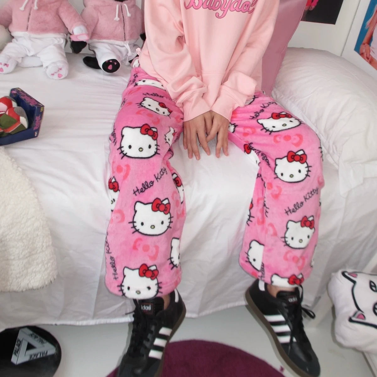 Hello Kitty Fleece Pajama Pants - Soft Trousers