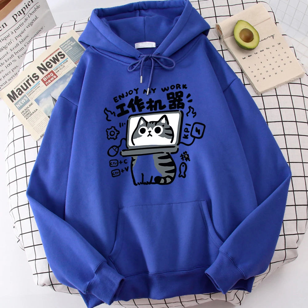 Cartoon Cat Abstract Art Sweatshirt