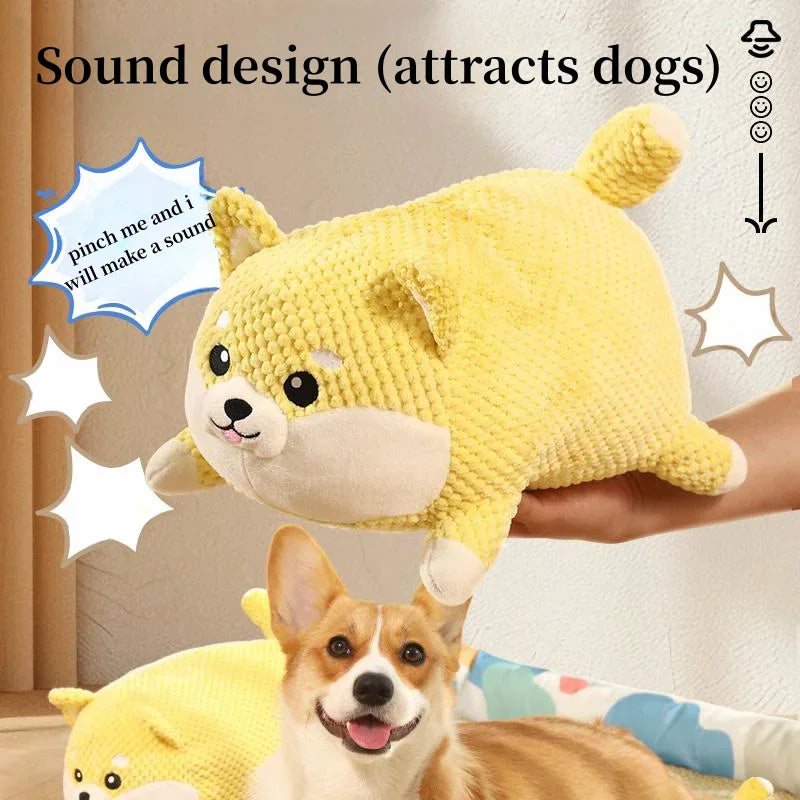 Interactive Dog Chew Toy - Bite Resistant Plush with Teeth Cleaning