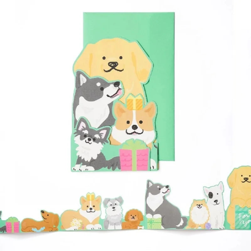 3D Dog & Cat Greeting Card - Creative Design