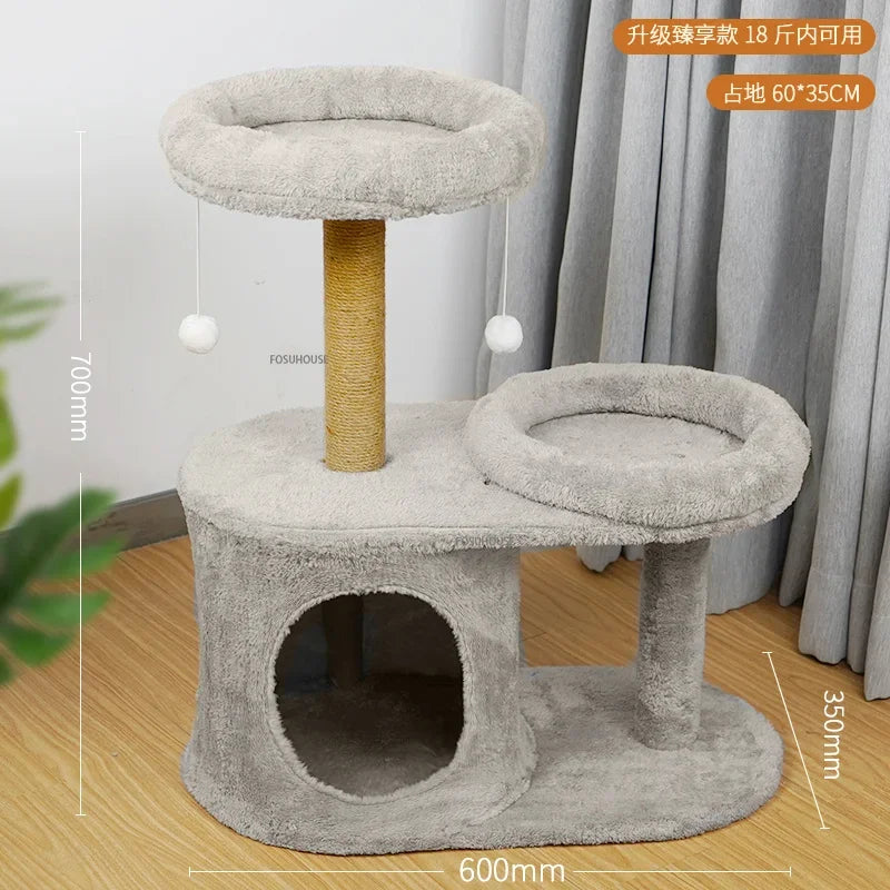 Three-Layer Cat Tree House - Multi-Level Scratching Post & Activity Center