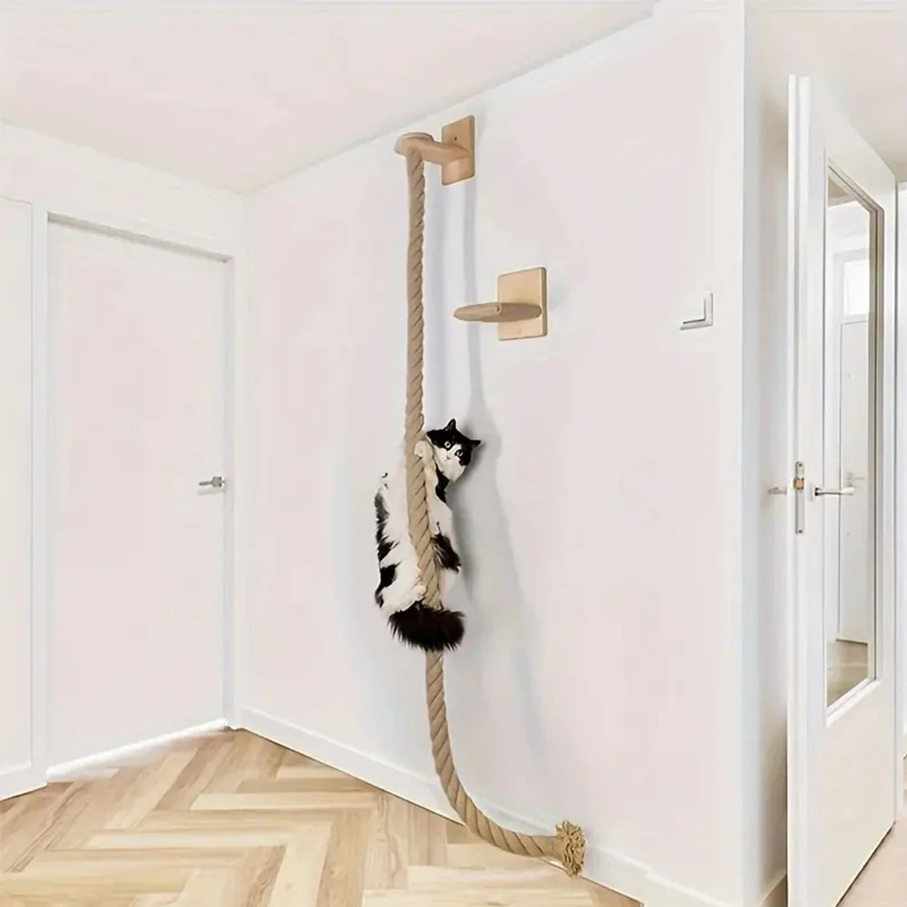 Franklin's Pick: Wall-Mounted Cat Climbing Rope - Space-Saving Fun