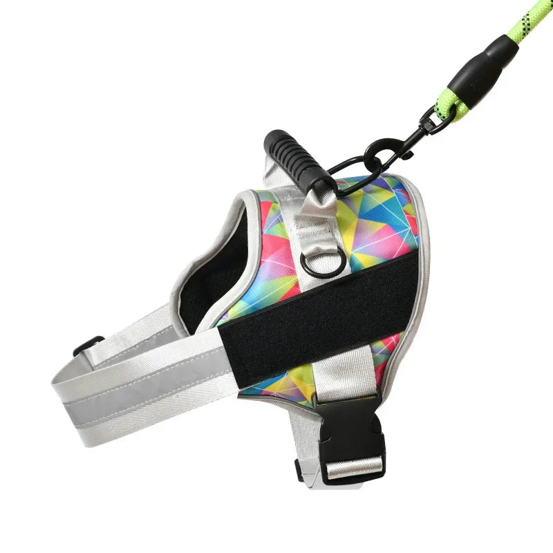 KOMMILIFE Adjustable Personalized Reflective Breathable Pet Dog Harness Vest For Small Medium Large Dogs