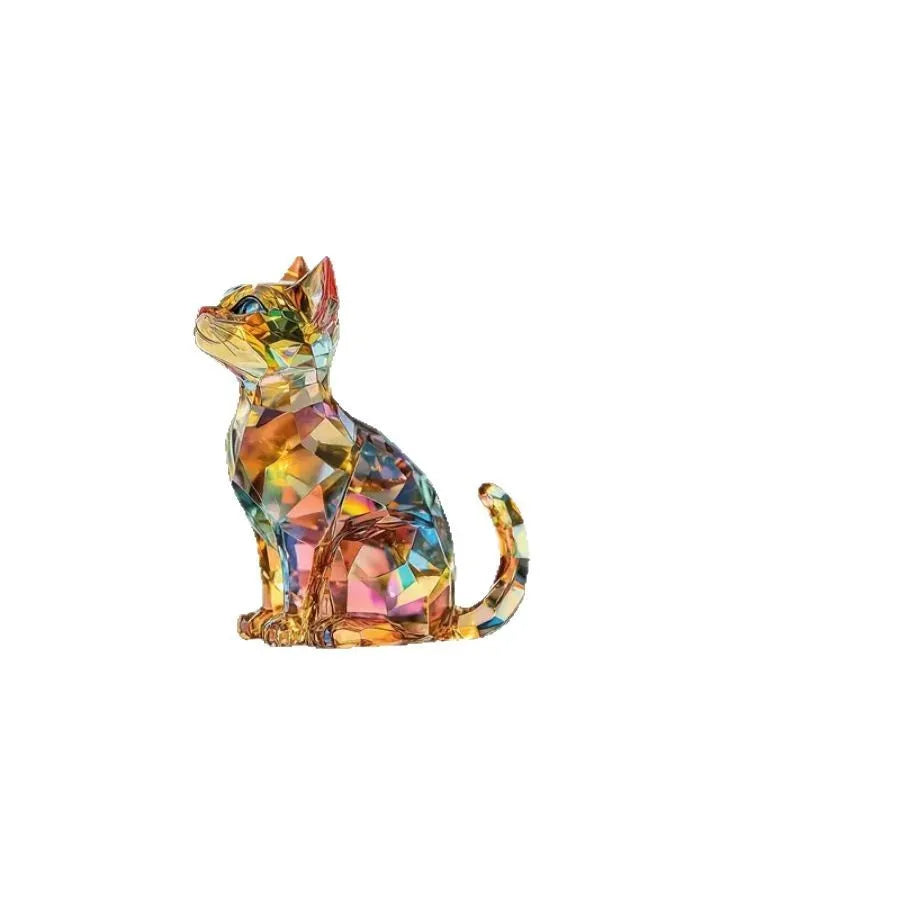 Elegant Cat Table Sculpture - Classic Animal-Themed Home & Office Decoration