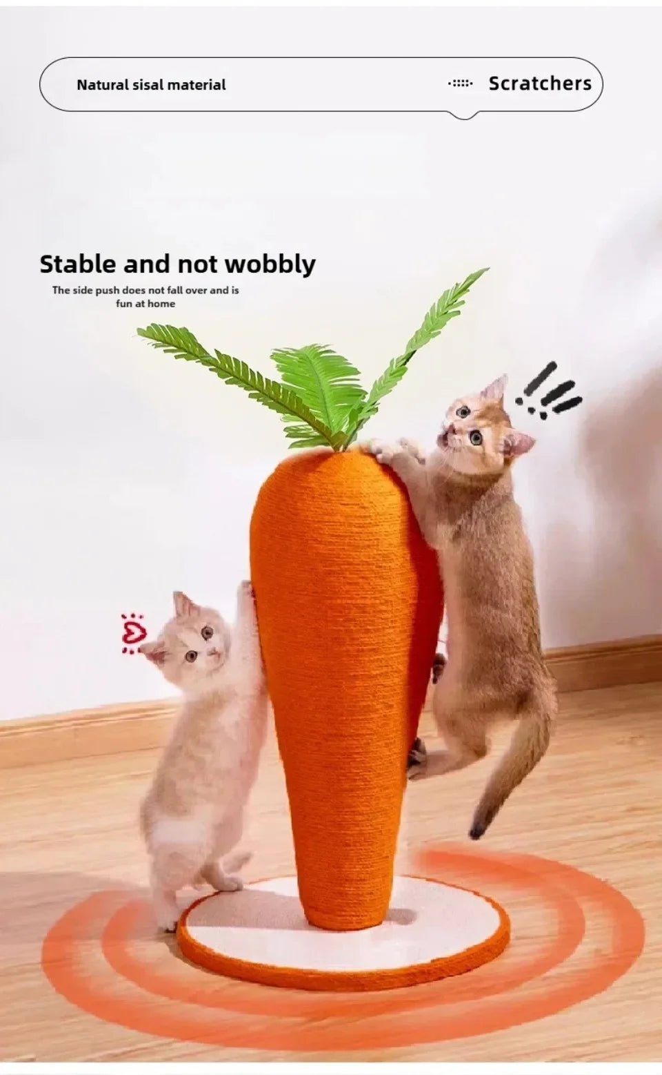 Adorable Carrot Cat Tree - Cute Sisal Scratching Post & Climbing Frame