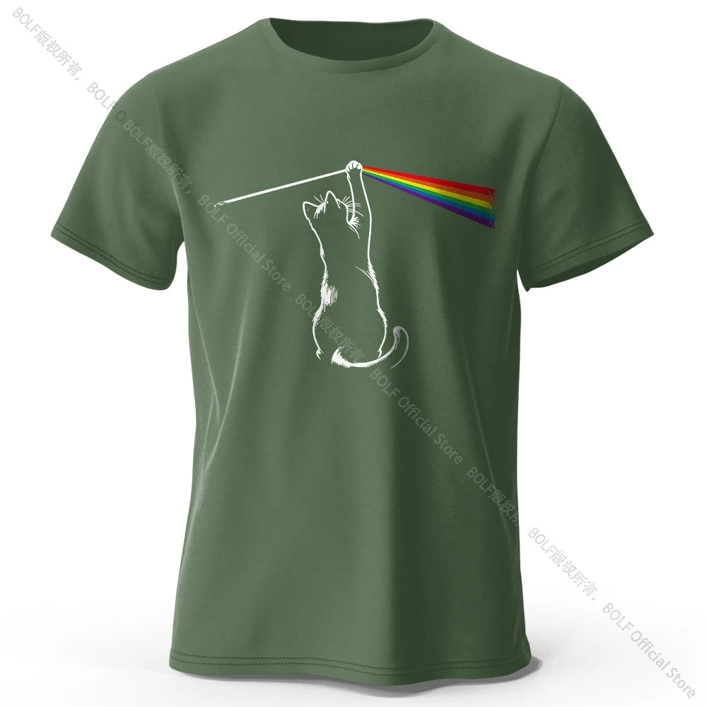 Cat Portrait Print Cotton T-Shirt - Unisex