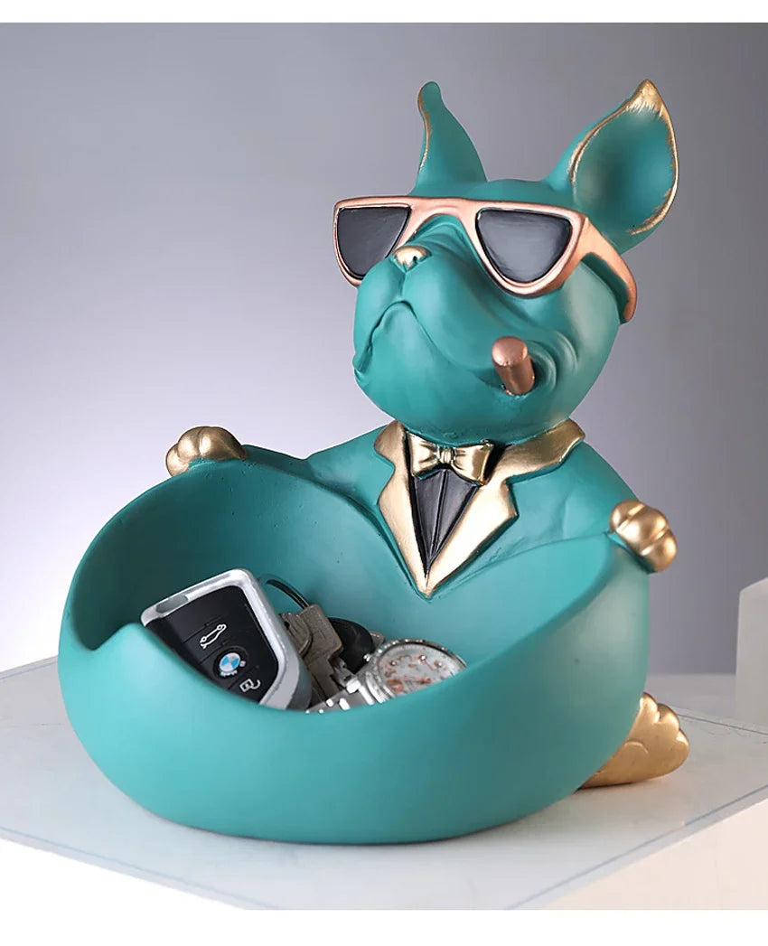 Dog Figurine Storage Box - Resin Art Sculpture