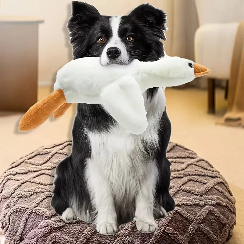 Large Plush White Duck Dog Toy