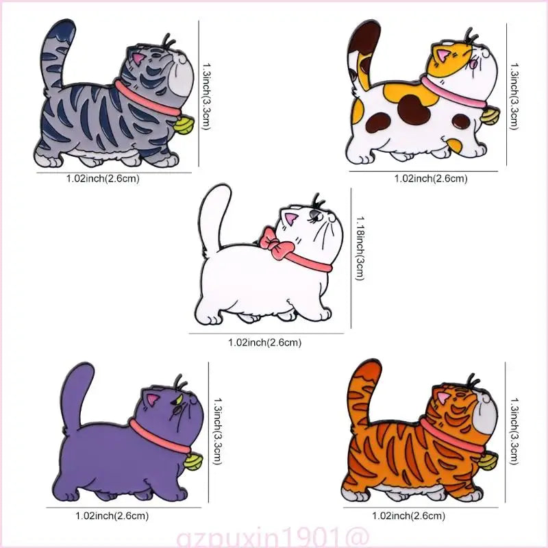 5-Piece Artistic Cat Brooch Collection