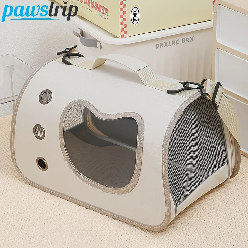 Portable Foldable Cat Carrier - Breathable Shoulder Bag for Small Pets
