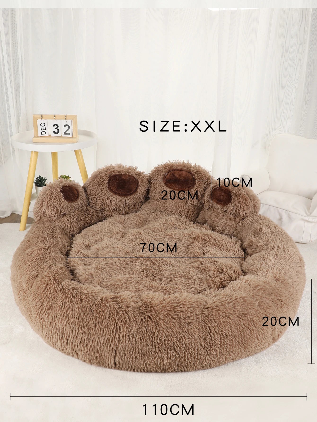 Fluffy Dog Bed Large Basket